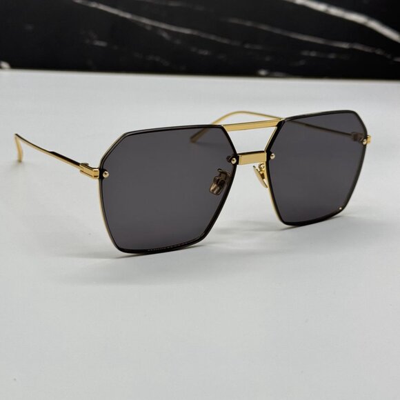 NEW BV1045S 001 BOTTEGA VENETA GOLD/GREY WOMEN BOTTEGA VENETA SUNGLASSES main image 6
